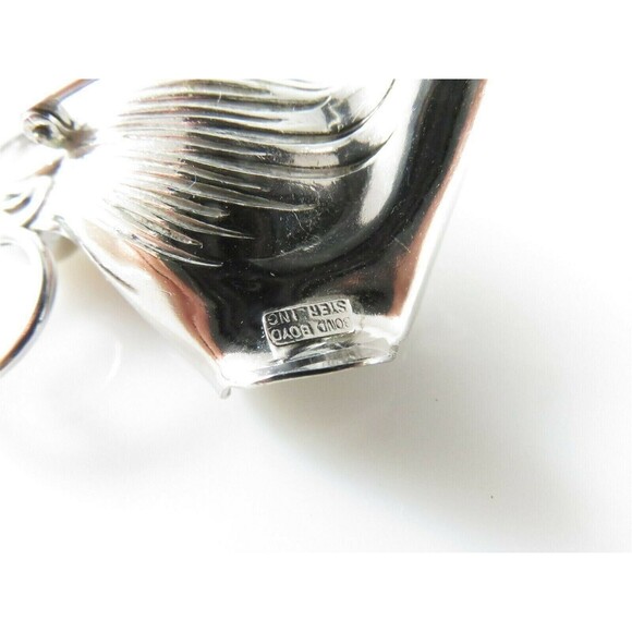 Bond Boyd Brushed & Polished Sterling Silver Orchid Brooch 2 1/8" x 1 1/2" - Picture 9 of 10